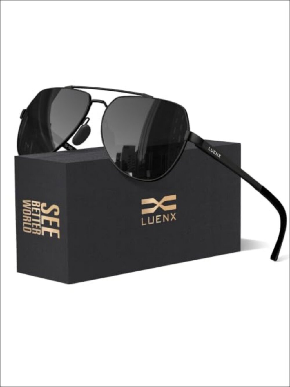Aviator Polarized Sunglasses UV400 Stainless Steel Spring Hinges